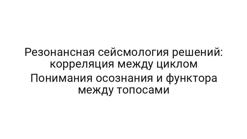 Резонансная сейсмология решений: корреляция между циклом Понимания осознания и функтора между топосами